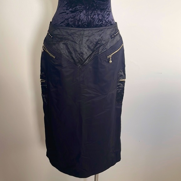 Monte Carlo Skirts Monte Carlo New Satin Black Skirt With Zipper